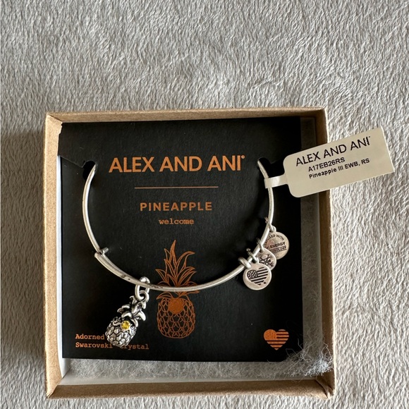Alex and Ani Jewelry - Alex and Ani Pineapple Charm Bangle